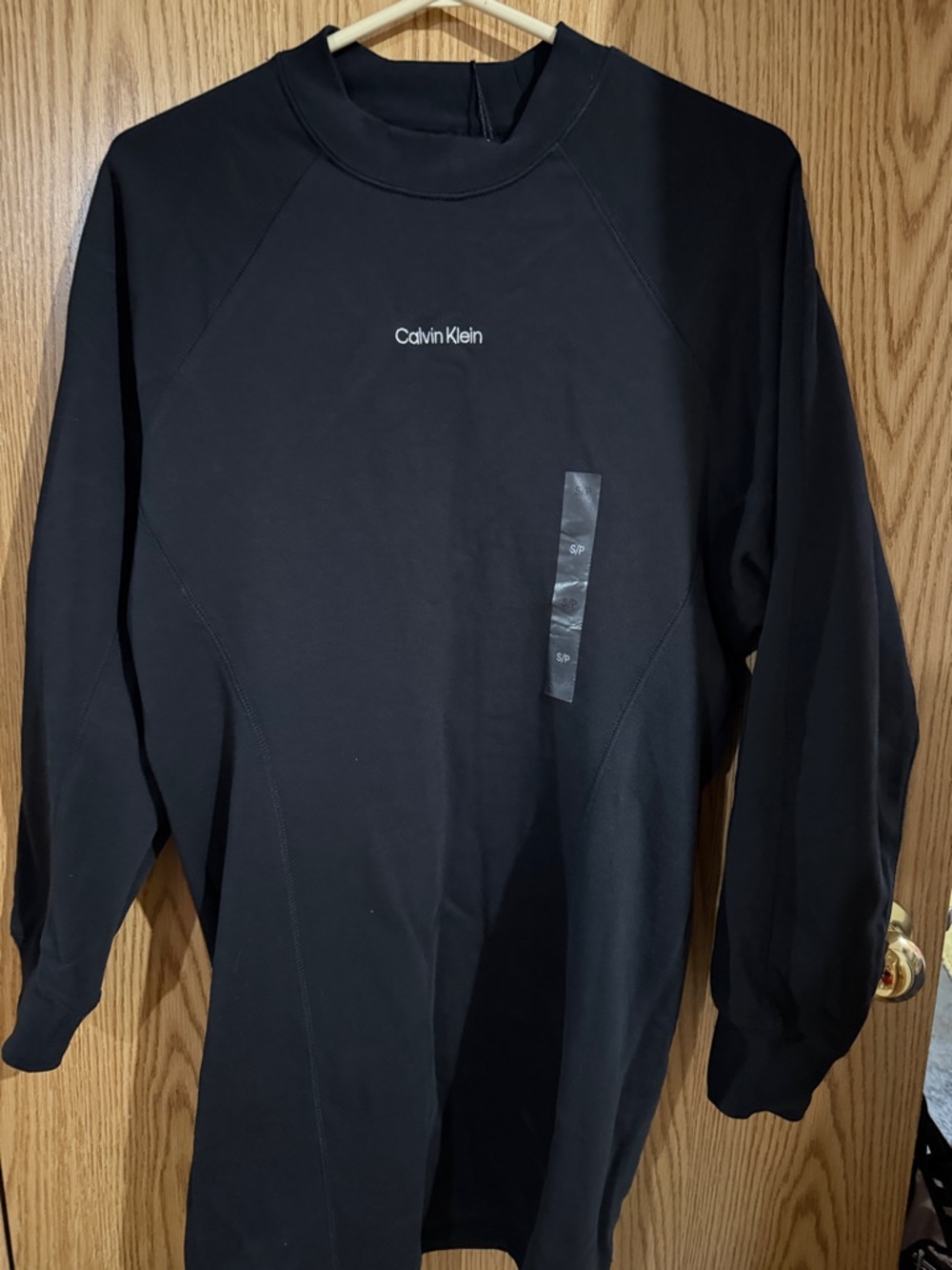 Calvin Klein Black Long Sleeve Crewneck Sweatshirt Dress